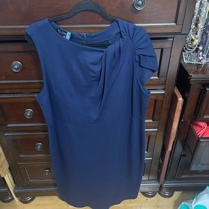 COPY - ELOQUII Twisted Shoulder Sheath Dress Size 22, Color: Navy